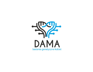 Projekt graficzny logo dla firmy online Dama badania genetyczne
